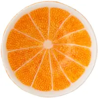 J-Line schaal Oranje Dolomiet - keramiek - oranje/wit - 2 stuks