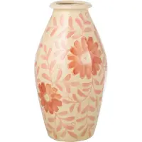 J-Line vaas Bloemen - steengoed - oranje/wit - large