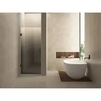 Wiesbaden Nisdeur links less 90x200 cm 8 mm nano spiegelrook- naar helder glas gunmetal