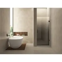 Wiesbaden Nisdeur rechts less 90x200 cm 8 mm nano spiegelrook- naar helder glas gunmetal