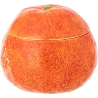 J-Line voorraadpot Oranje Dolomiet - keramiek - oranje/wit - 2 stuks