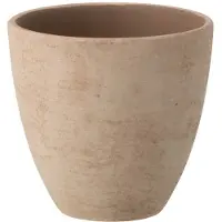J-Line bloempot Rond - keramiek - beige - small - 2 stuks