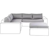 Beliani PALERMO - Tuinkussenhoezen set - Grijs - Polyester