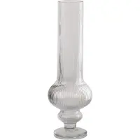 J-Line vaas Ada Geribbeld - glas - transparant - medium