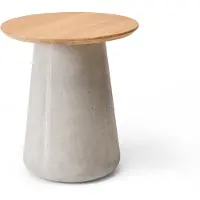 Solpuri Queen lounge en bijzettafel beton/teak rond