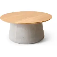 Solpuri Queen lounge en bijzettafel beton/teak rond