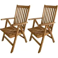 Axi Nuria Teak Verstelbare Tuinstoelen – Houten inklapbare tuinstoelen – 5 Standen – Set van 2 stuks – 100% Teak – 180 kg draagkracht – Tuin, terras of balkon