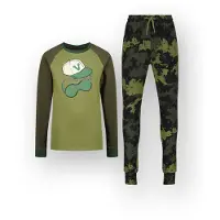 Vingino pyjama groen Jongens Stretchkatoen Ronde hals Camouflage - maat 158/164