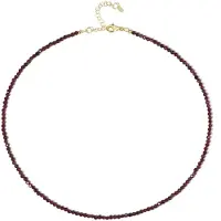 Cavill - Elegante Halsketting 925 Sterling Zilver Verguld - Facet Mozambique Granaat 36,466 ct - Verstelbaar 45-50 cm - Rode Granaat