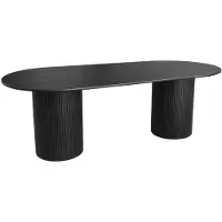 Sweeek - Ovale eettafel eikenfineer 8 plaatsen - l 220 x b 100 x h 73 cm - estelle