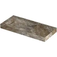 Ink pitch wastafel keramische slab links met drain en front en side skirts zonder kraangat 100x45x9 earth glossy