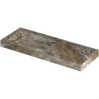 Ink pitch wastafel keramische slab links met drain en front en side skirts zonder kraangat 120x45x9 earth glossy