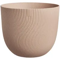 Elho Sereh Rond 25 - Bloempot voor Binnen & Buiten - 100% Gerecycled Plastic - Ø 24.5 x H 21 cm - Koele klei