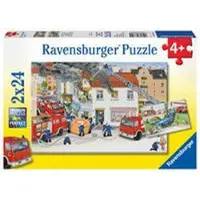 Ravensburger Puzzle - Accident de la route et incendie en ville, 2x24 pièces