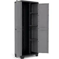 Kis Stilo Opbergkast hoog - Utility - 3 planken - 39x68x173cm - Donkergrijs/Zwart
