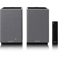 Lenco SPB-240BKGY - Set van 2 HiFi stereo Bluetooth speakers - Krachtig geluid in een stijlvol design - Zwart/Grijs