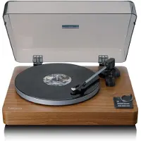 Lenco LBTA-165WD - Volledig automatische platenspeler met Bluetooth overdracht en voorversterker - Metalen draaiplateau en toonarm - Hout