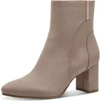 Marco Tozzi Dames enkellaars met blokhak en rits, model: GMK 2-85302-43, maat: 37 EU, kleur: beige