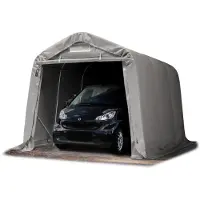 TOOLPORT Garagetent 2,4x3,6m, PVC zeil, grijs, zonder statica