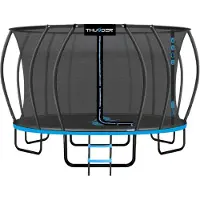 Thunder Grote Tuintrampoline 488 cm met Veiligheidsnet en Ladder – Ronde Outdoor Trampoline voor Kinderen en Volwassenen – Max 150 kg – Complete Set blauw