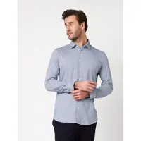 Desoto Overhemd navy / lichtblauw / wit