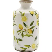 Chic Antique Limone Fles / Vaas met Citroenenmotief – Keramische Decoratie – Landelijke Sfeer
