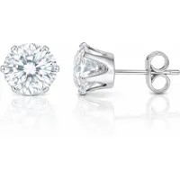LGT JWLS LGT Jewels Stud oorbellen Edelstaal Zilverkleurig Ronde Zirkonia Transparant-6mm
