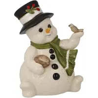 Goebel - Kerst | Decoratief beeld Sneeuwpop Een gezellig plekje | Aardewerk - 11cm