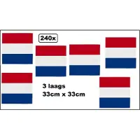 Partyxplosion 240x Servetten Holland 33cm x 33cm - 3 laags - Servet diner eten knoeien restaurant Nederland WK 2026 BBQ thema feest verjaardag feest