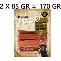 Flamingo ** 2 X ** hapki rabit strips dried - hondensnacks - 85 gr - glutenvrij - geen toegevoegde suiker - = 170 gram
