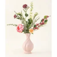 Easyplants | Zijden kunstbloemen boeket Pretty Petite | Zijde | Nepbloemen | Roze, Groen, Bordeaux | Onderhoudsvrij | Kant-en-klaar