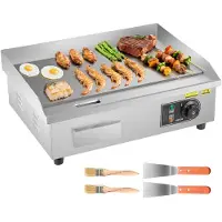 Vevor Elektrische Grill Commerciële Bakplaat (535 x 300 mm) 3200 W met 50-300 °C instelbare temperatuurregeling