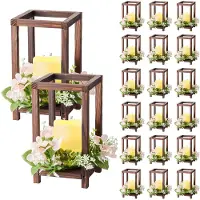 Vevor set van 20 houten lantaarns