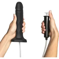 Strap-On-Me Strap On Me Spuitende Voorbind Dildo 17,8 Cm Zwart
