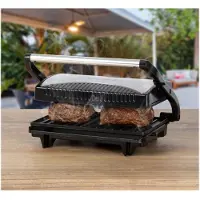 Clatronic MG 3519 Contactgrill Elektrisch Zwart, RVS