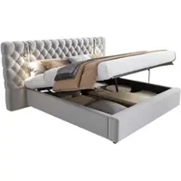 MODFU Gestoffeerd Bed 90 x 200 - Kinderbed Met Led Lichtband - Fluweel Kinderbed - Eenpersoonsbed - gestoffeerde ronde poten met houten latten - Beige(Zonder matras)