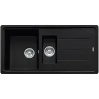 Franke spoelbak BASIS BFG 651 in zwarte, matte uitvoering met een roestvrijstalen afdruipbak / uitsparing 950 x 480 mm