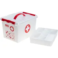 SmartaSaker Q-line EHBO doos met inzet 22L wit rood