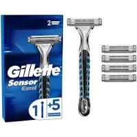Gillette Sensor Excel Scheerhouder + stuks 5 Scheermesjes