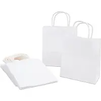 Folia Paper Tas met handvat Folia kraftpapier 110gr 18x21x8cm 20 stuks wit