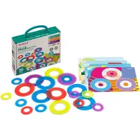 Miniland ML Transparant: MATH COLOR RINGS diam.9cm, doorzichtig, geschikt voor lightpad, 16 ringen en 4 speelkaarten, 2+