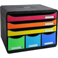 Exacompta Ladekastje PS (Polystyreen) Multikleur 6 Lades 27 x 35,5 x 27,1 cm
