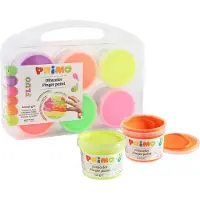 Primo - Vingerverf fluor 6 potjes in koffer (6x100gr)