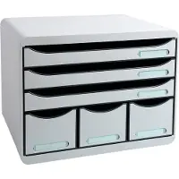 Exacompta Classic Ladekastje Kunststof Lichtgrijs 6 Lades 35,5 x 27 x 27,1 cm
