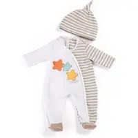 Miniland Poppenkleding Boxpakje Beige/wit 2-delig