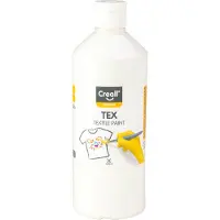 Creall Tex - Textiel- & Stoffenverf - Wit - 500ml - Machine wasbaar na fixatie - Voor T-shirts, jeans, schoenen, stoffen tassen, meubels en auto-interieurs/hemelbekleding - Gemaakt in NL - Glutenvrij