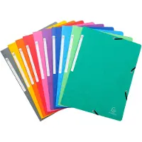 Exacompta Map 5510E Gewafeld karton Elastiek 24 (B) x 0,3 (D) x 32 (H) cm Kleurenassortiment Pak van 50