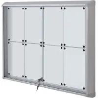 SHOWDOWN Vitrine Magnetisch 116 (B) x 67,5 (H) cm Zilver 10 x A4