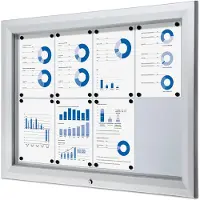 SHOWDOWN Vitrine Magnetisch 80.5 (B) x 106.7 (H) cm Zilver 9 x A4