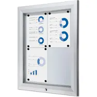 SHOWDOWN Vitrine Magnetisch 58,3 (B) x 76 (H) cm Zilver 4 x A4